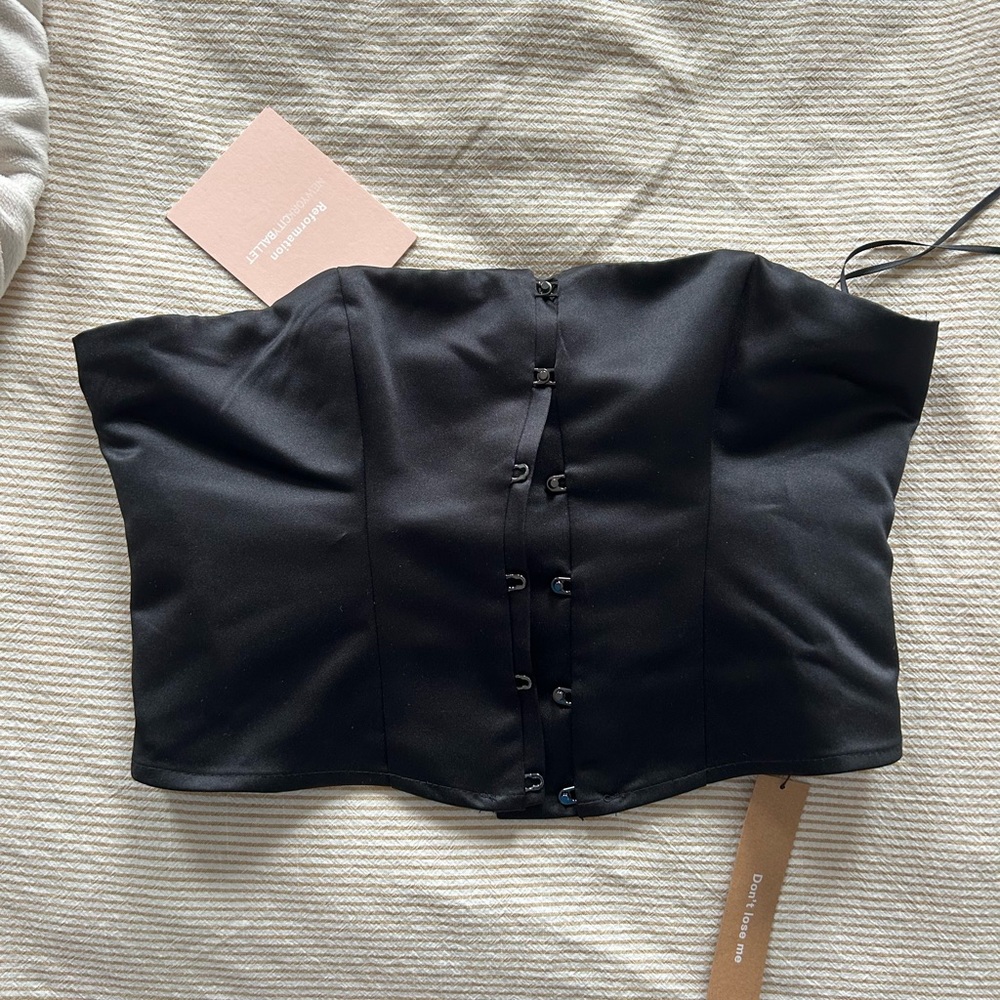Reformation black corset top